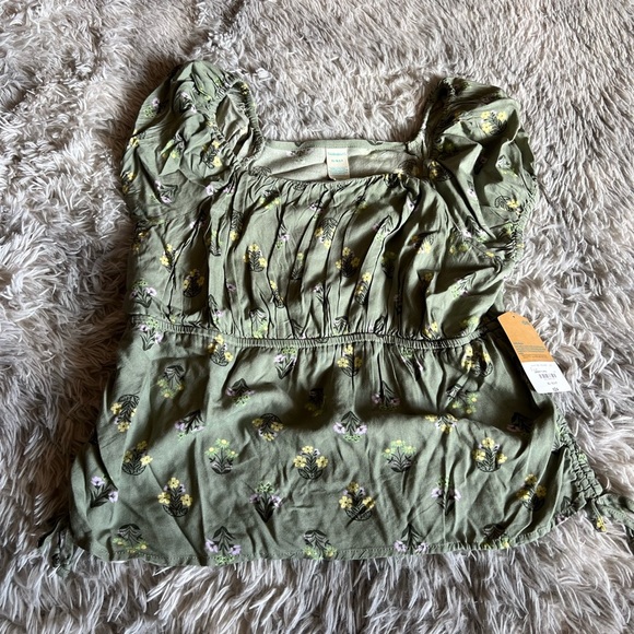 Thereabouts Little & Big Girls Square Neck Short Sleeve Blouse - Picture 2 of 5